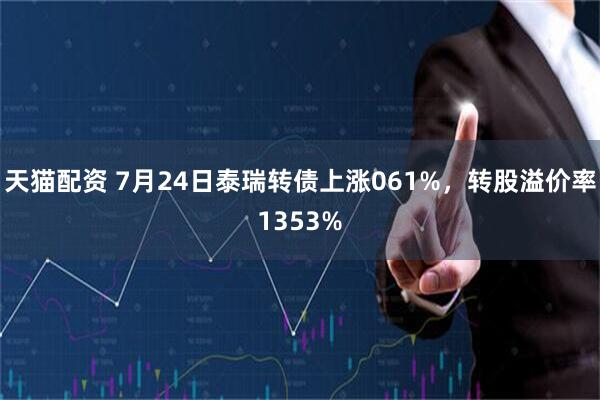 天猫配资 7月24日泰瑞转债上涨061%，转股溢价率1353%