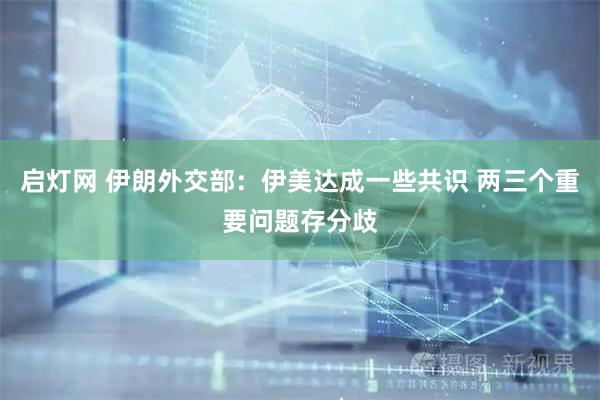 启灯网 伊朗外交部：伊美达成一些共识 两三个重要问题存分歧